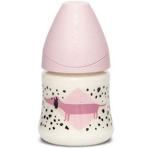 Picture of SUAVINEX 150ML BOTTLE SILICONE 3 POSITION DOG PINK